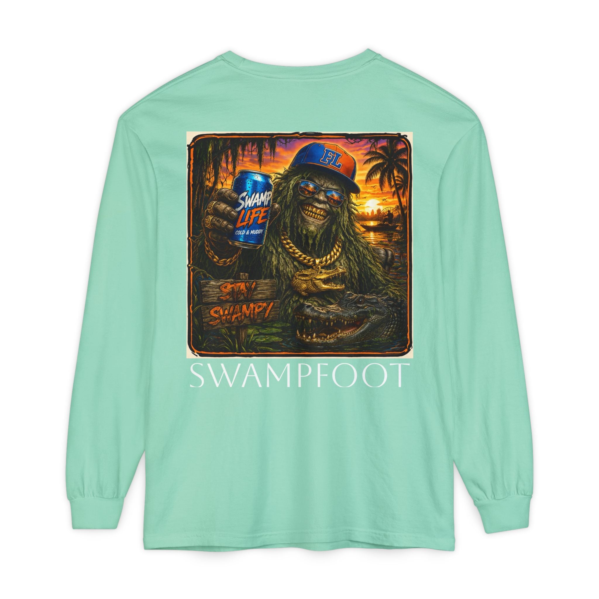 Swampfoot Long Sleeve Shirt — Tropical Swamp Monster Graphic