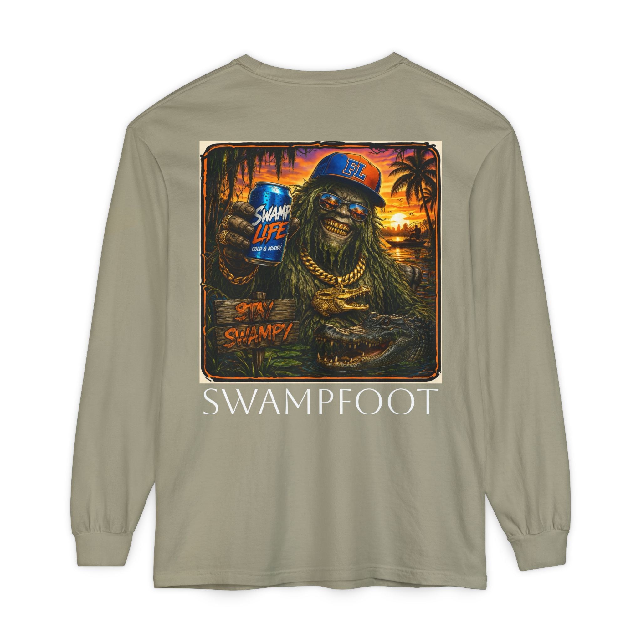 Swampfoot Long Sleeve Shirt — Tropical Swamp Monster Graphic